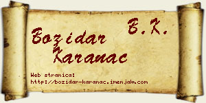 Božidar Karanac vizit kartica